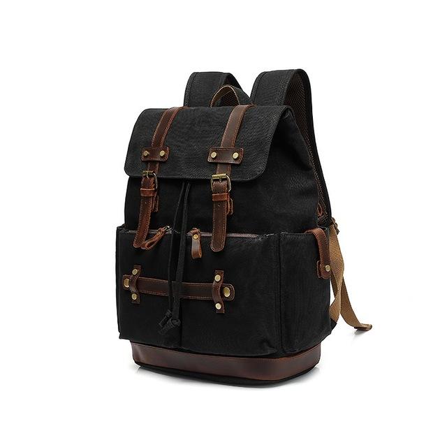Rugzak | Canvas & Leerlook | Functioneel & Stoer | Perfect voor outdoor, werk en dagelijks gebruik
