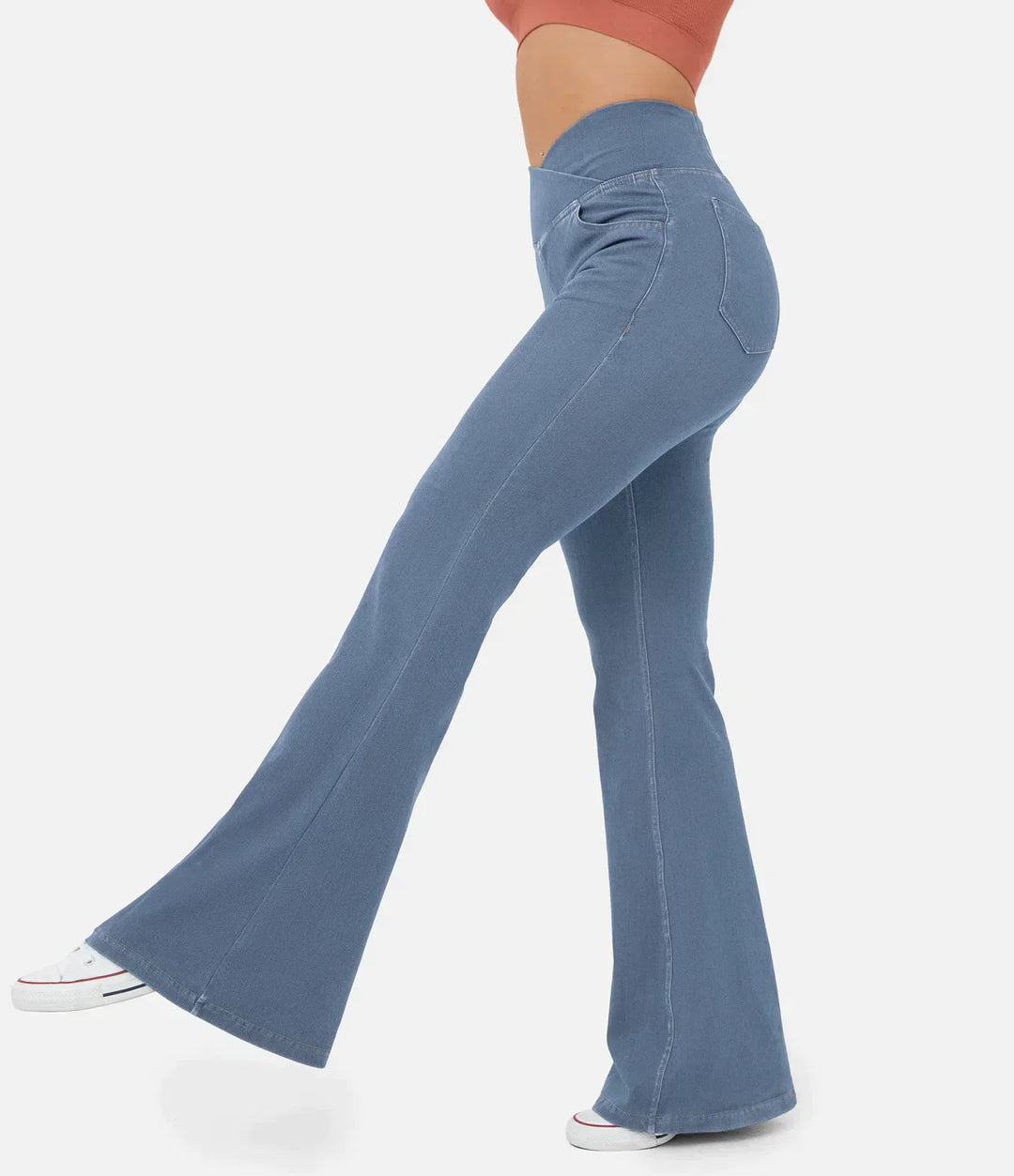 Flared Broek | V-Tailleband | Stretch en Stijlvol