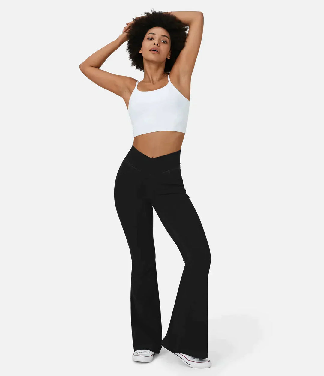 Flared Broek | V-Tailleband | Stretch en Stijlvol