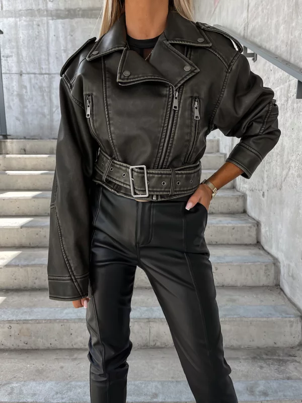 Cropped Bikerjack | Kunstleer & Edgy | Perfect voor Streetwear