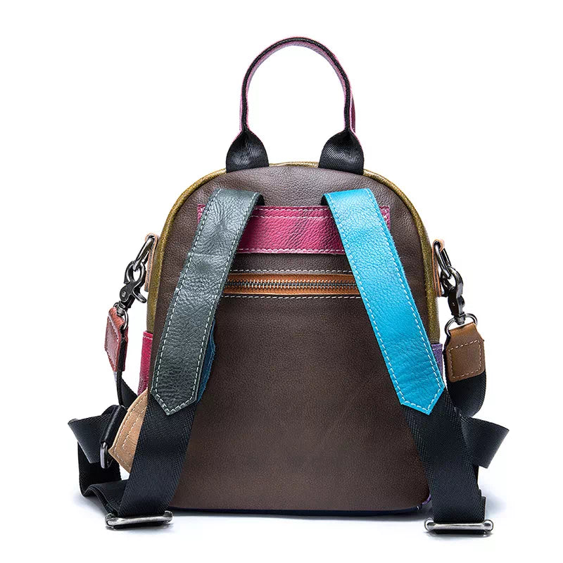 Rugzak | PU-leer patch design | Kleurrijk en compact | Ideaal voor festivals, citytrips of creatieve outfits