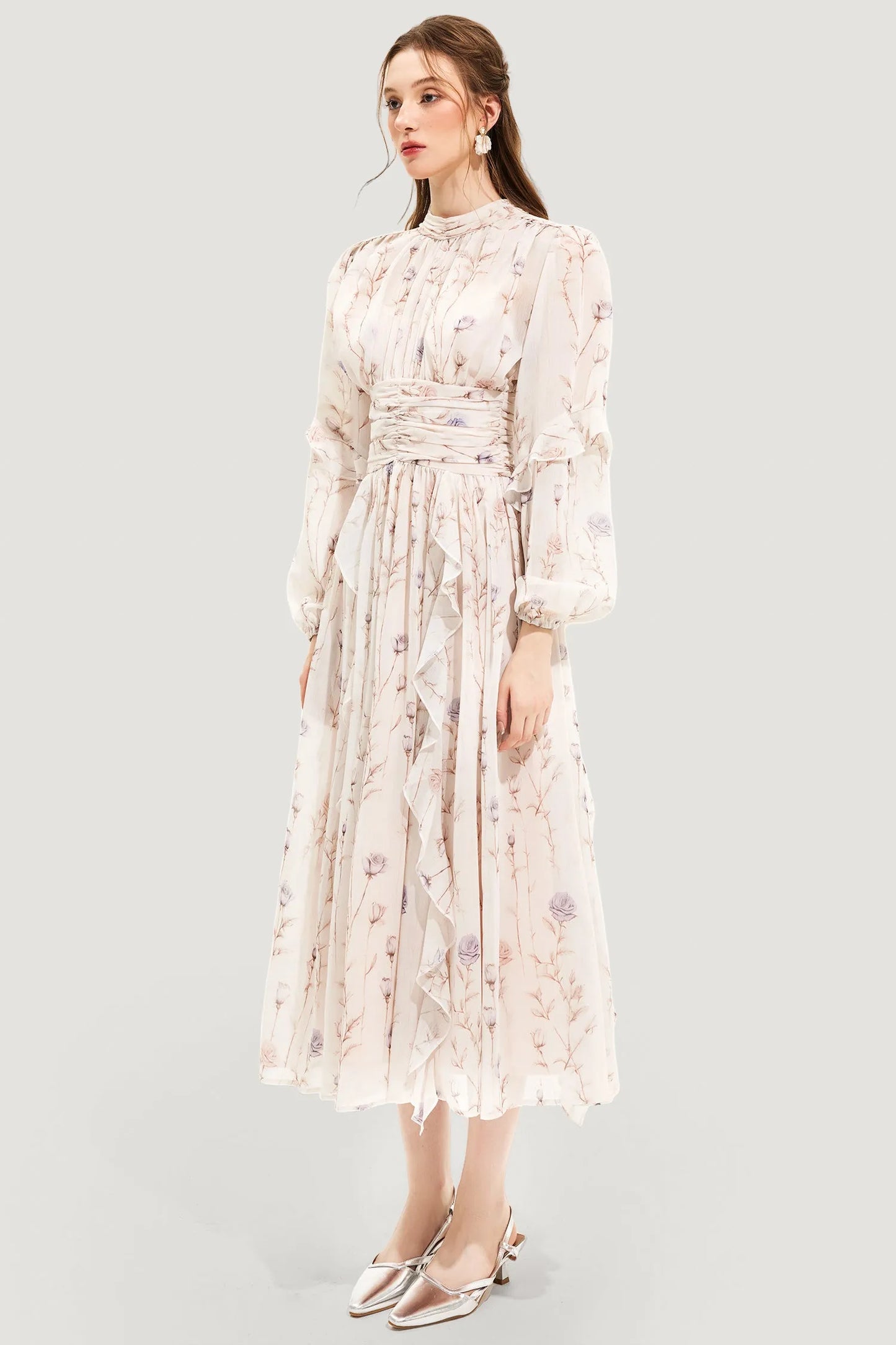Oceane – Chique Couture Zomerjurk | Elegantie & Frisse Bloemenprint