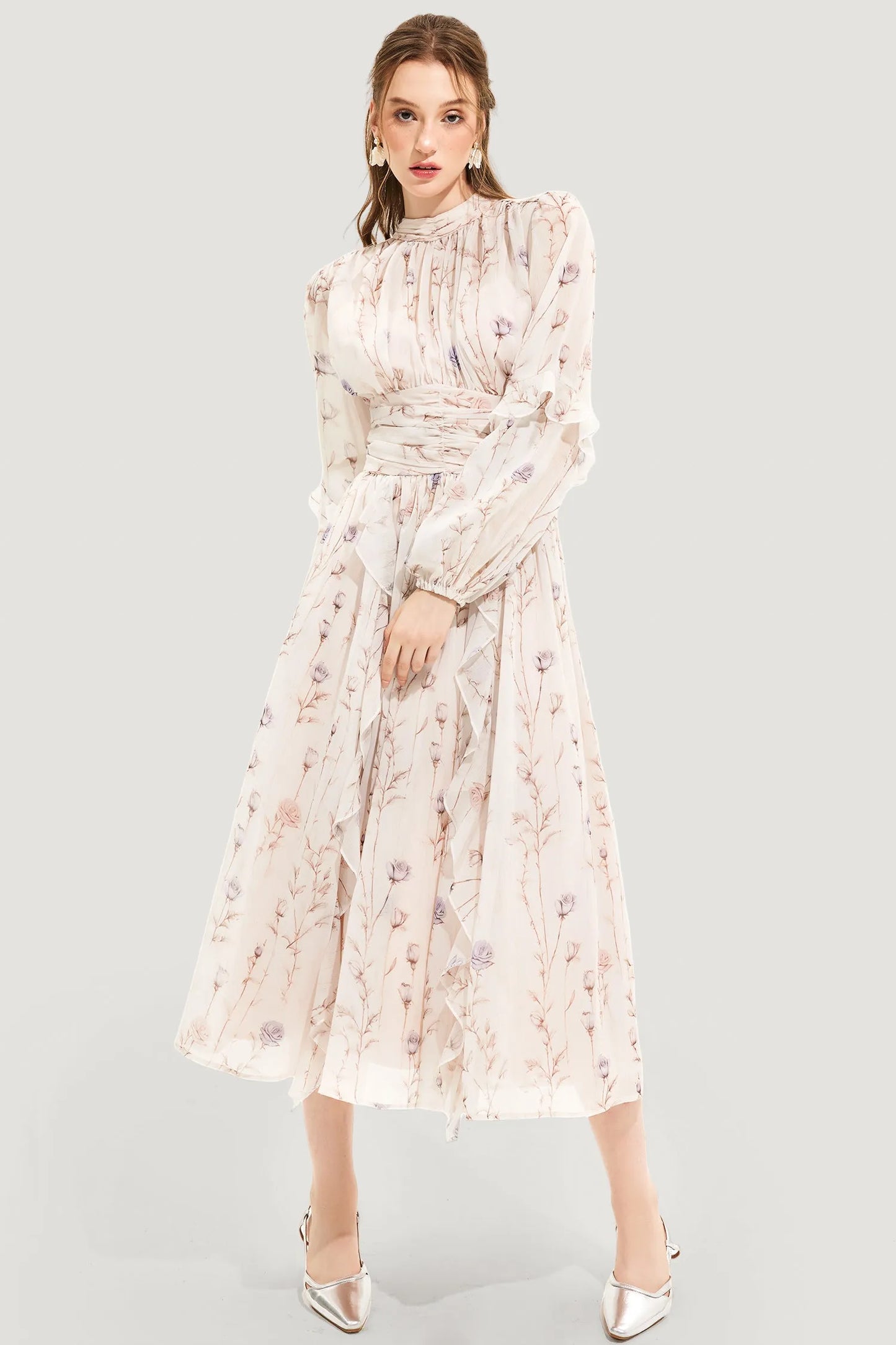 Oceane – Chique Couture Zomerjurk | Elegantie & Frisse Bloemenprint