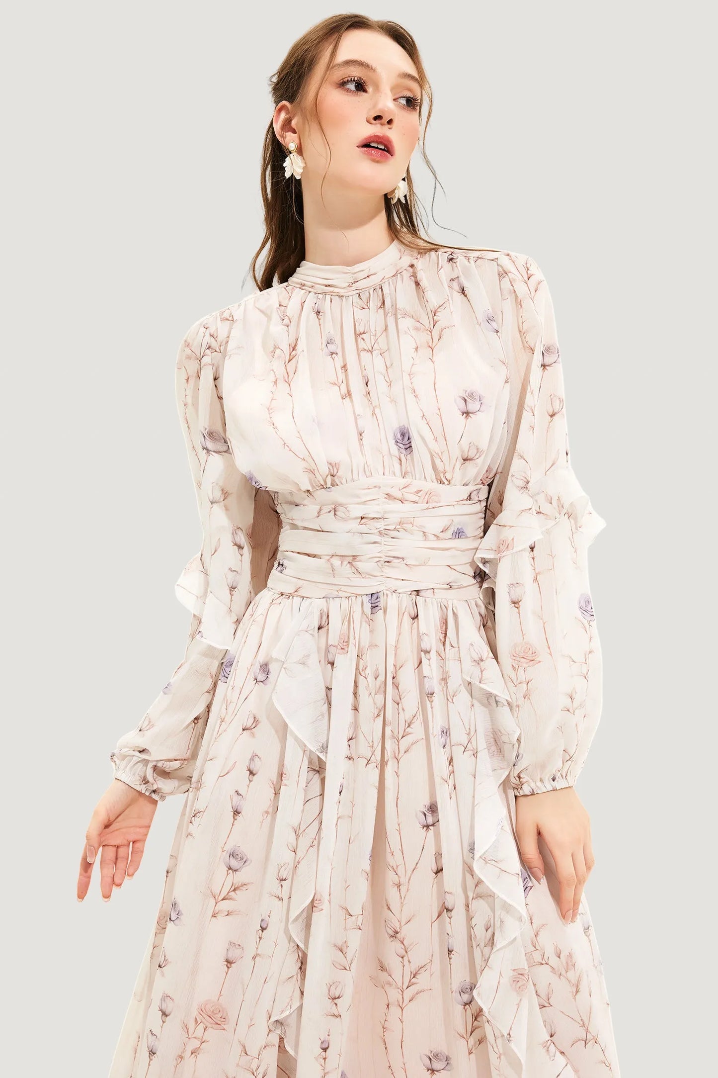 Oceane – Chique Couture Zomerjurk | Elegantie & Frisse Bloemenprint