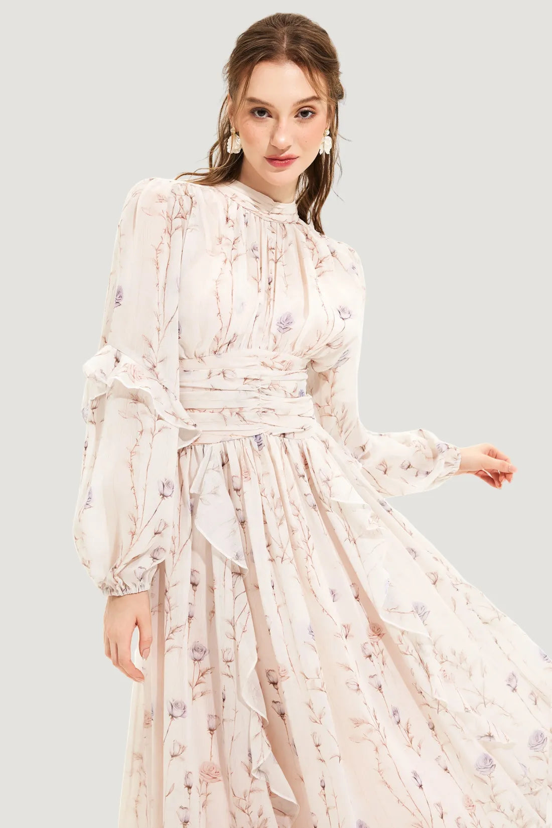 Oceane – Chique Couture Zomerjurk | Elegantie & Frisse Bloemenprint