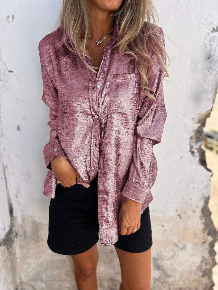 Satijnen Blouse Dames | Metallic Look | Chic en Trendy
