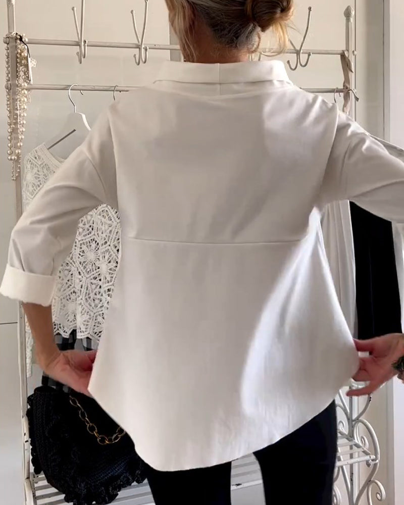 Elegante Top met Colkraag | Comfortabel | Losvallende Pasvorm