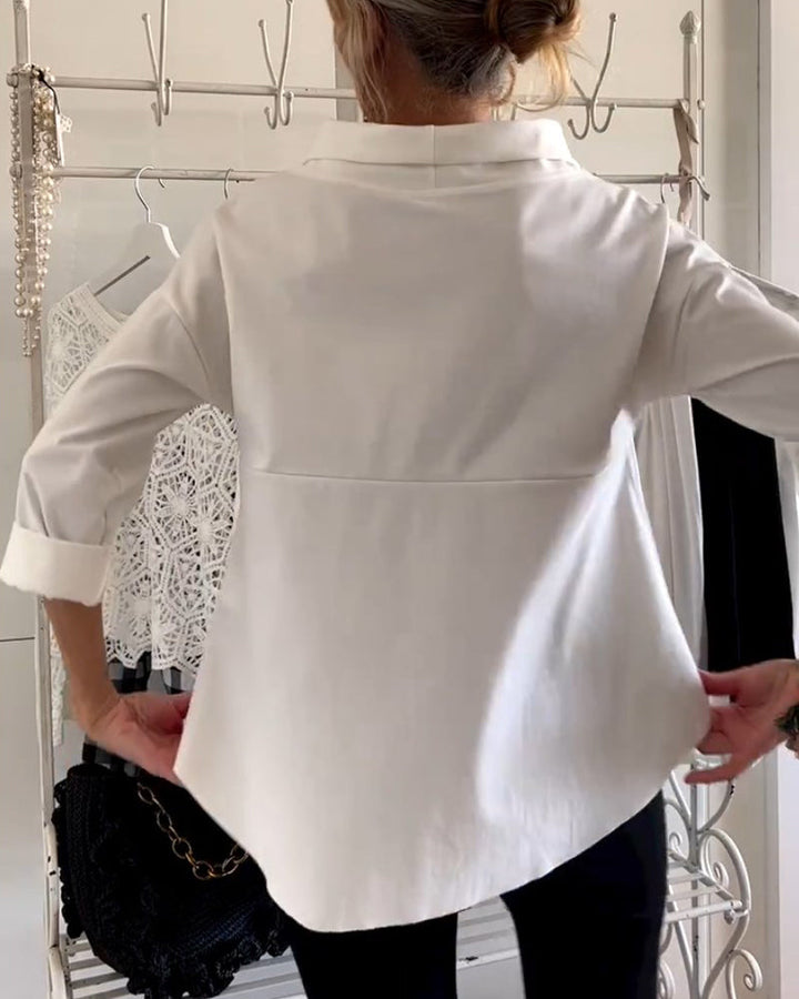 Elegante Top met Colkraag | Comfortabel | Losvallende Pasvorm