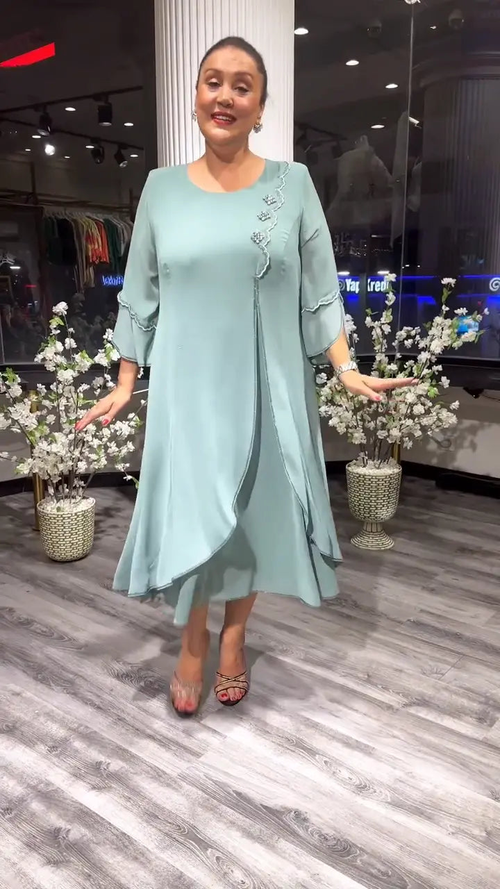 Astrid Chiffon Jurk | Effen & Losvallend | Perfect voor Zomer & Elegante Looks