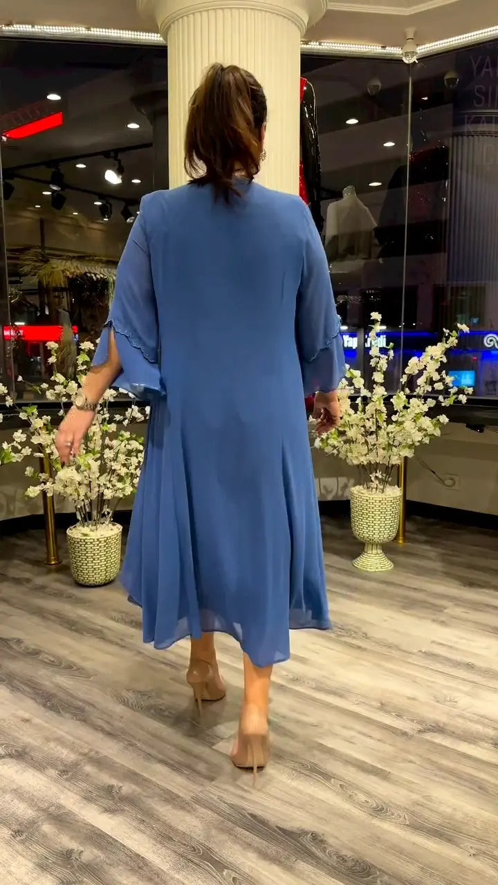 Astrid Chiffon Jurk | Effen & Losvallend | Perfect voor Zomer & Elegante Looks