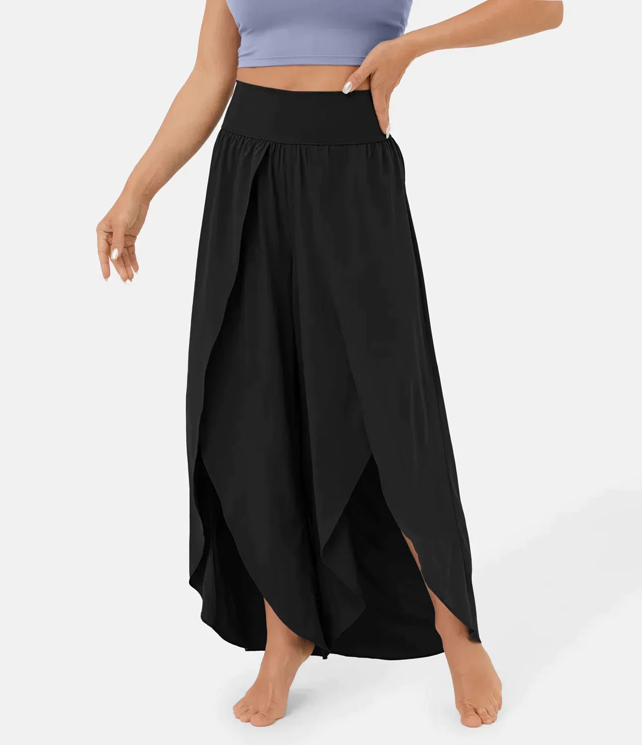 Split Broek | Lichtgewicht en Sierlijk | Wijde Pijpen en Overslaglook