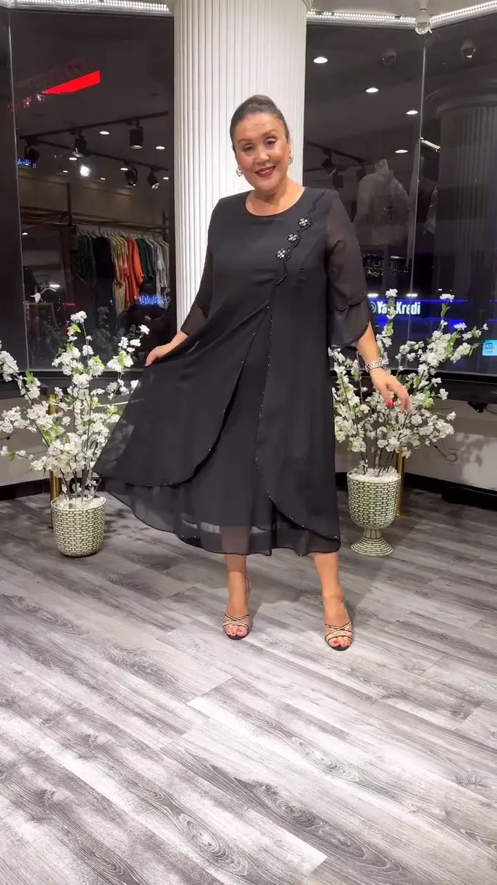 Astrid Chiffon Jurk | Effen & Losvallend | Perfect voor Zomer & Elegante Looks