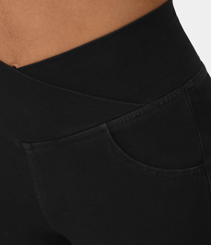 Flared Broek | V-Tailleband | Stretch en Stijlvol