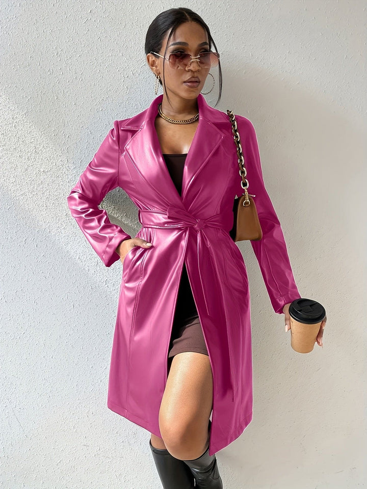 Lange PU Trenchcoat | Trendy en Chic | Statement Fashion