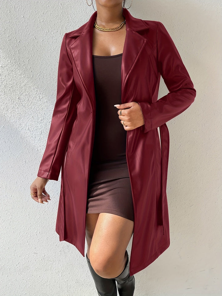 Lange PU Trenchcoat | Trendy en Chic | Statement Fashion