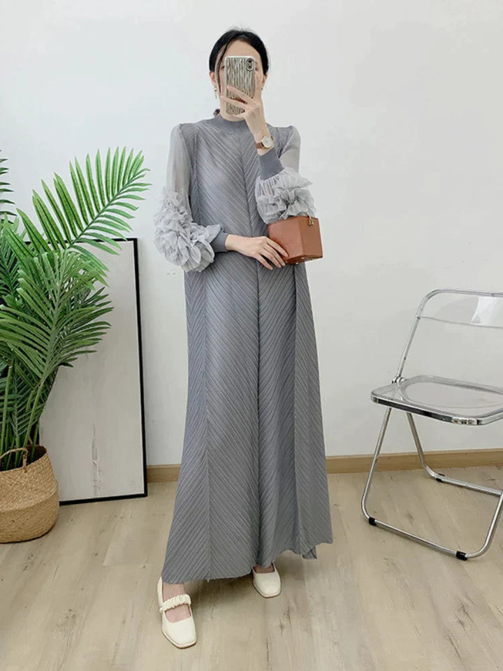 Elegante Maxi-Jurk | Chiffon | Ruches op Mouwen