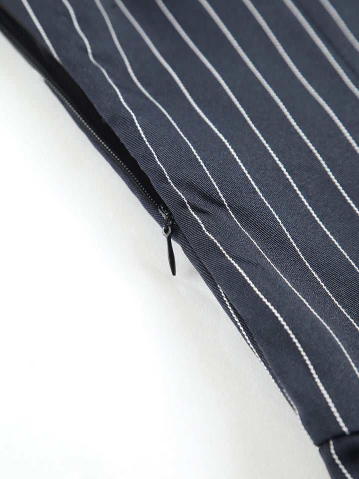 Mini Jurk | Krijtstreep & Strapless | Speels en Modern