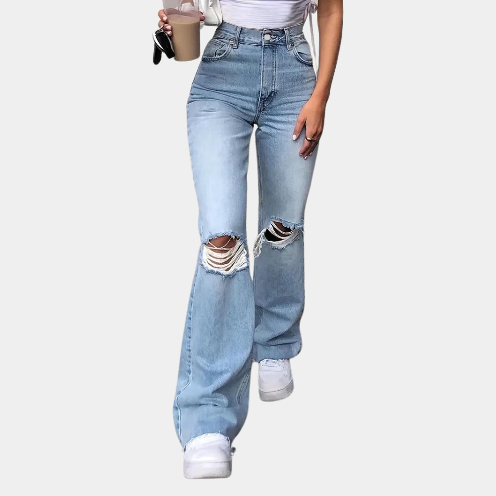 High-Waist Baggy Jeans | Gescheurd | Trendy en Comfortabel