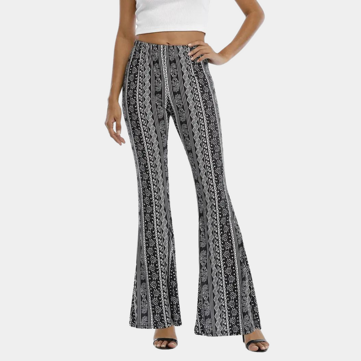 Flared Broek | High Waist | Bohemian Print