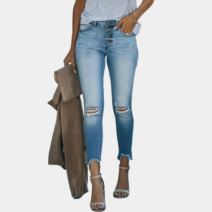 Skinny Jeans | Hoge Taille | Ripped en Raw Edge