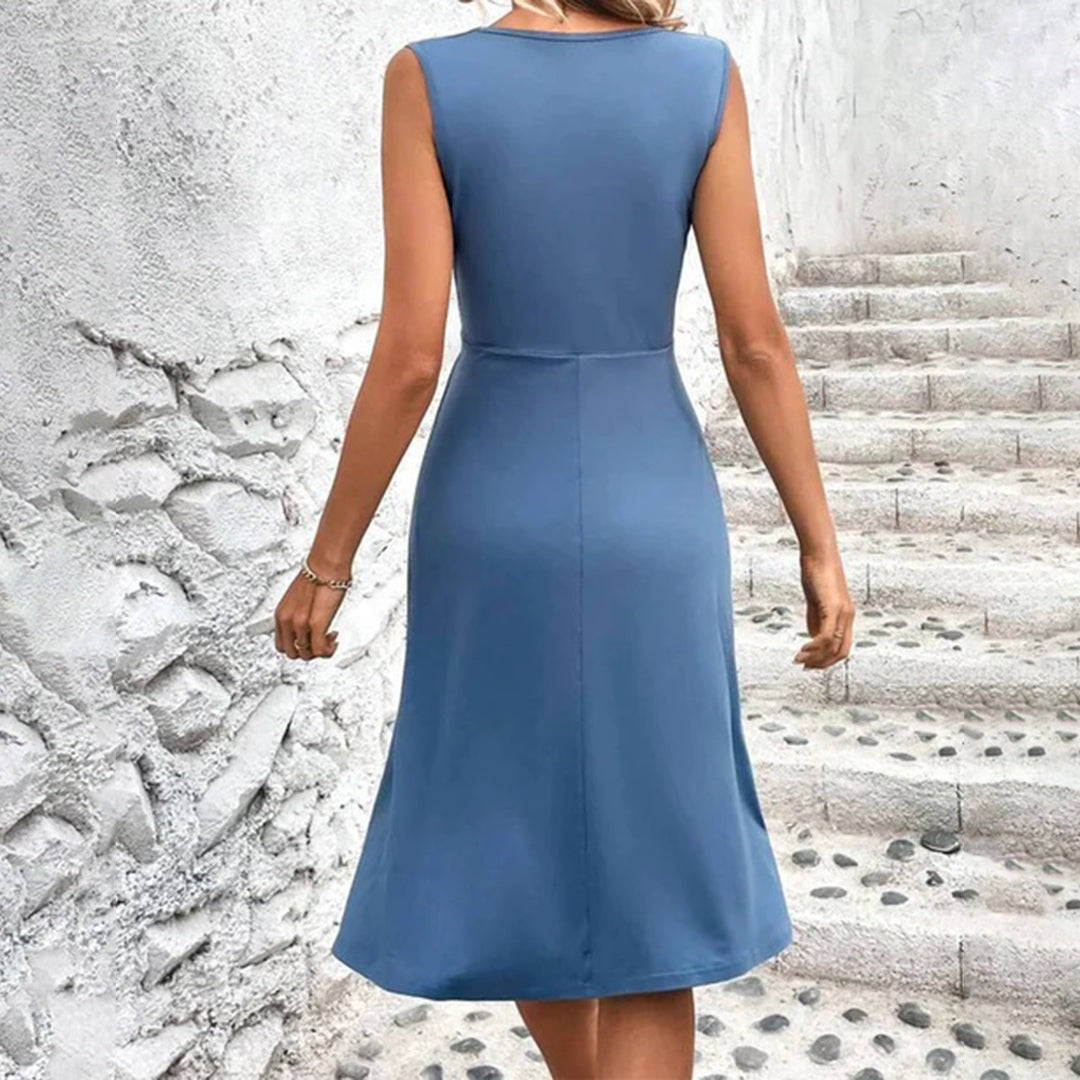 Elegante Midi Jurk | V-hals | Tijdloos en Stijlvol