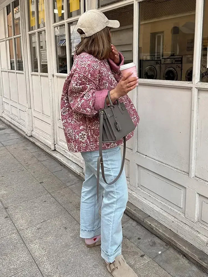 Gewatteerde Jas | Boho Bloemenprint | Warm & Stijlvol
