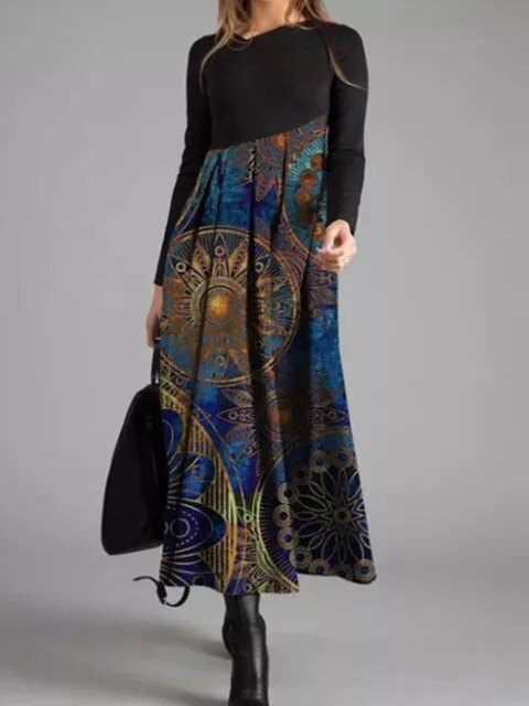 Maxi-Jurk met Mandala Print | Boho Chic | Comfortabel & Stijlvol