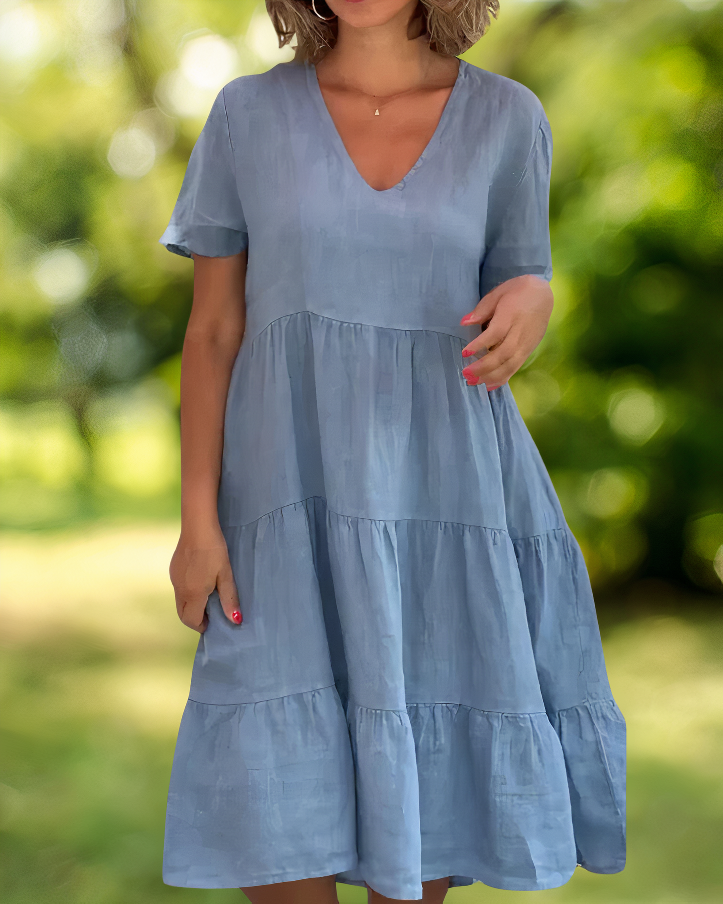 Linnen Midi Jurk | Luchtig & Casual | Gelaagd Design