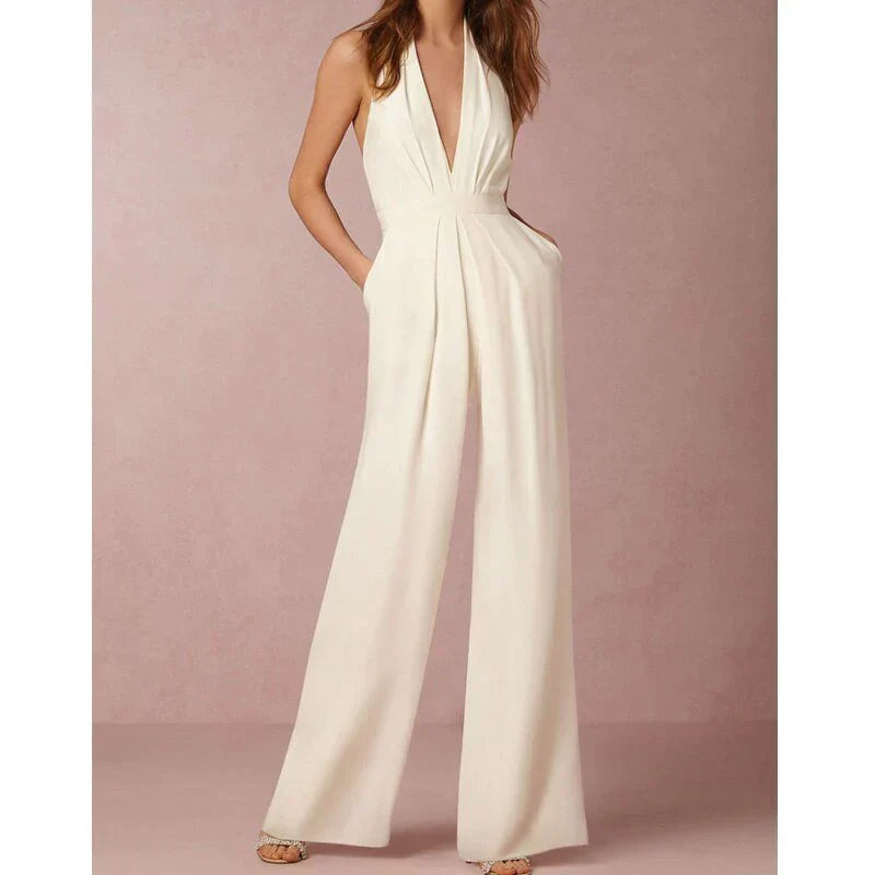 Elegante Halter Jumpsuit | Wijde Pijpen | Chic en Stijlvol