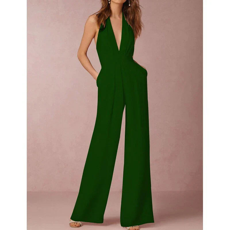 Elegante Halter Jumpsuit | Wijde Pijpen | Chic en Stijlvol