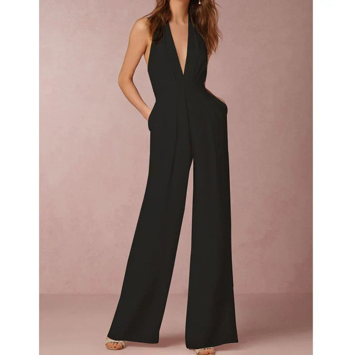 Elegante Halter Jumpsuit | Wijde Pijpen | Chic en Stijlvol