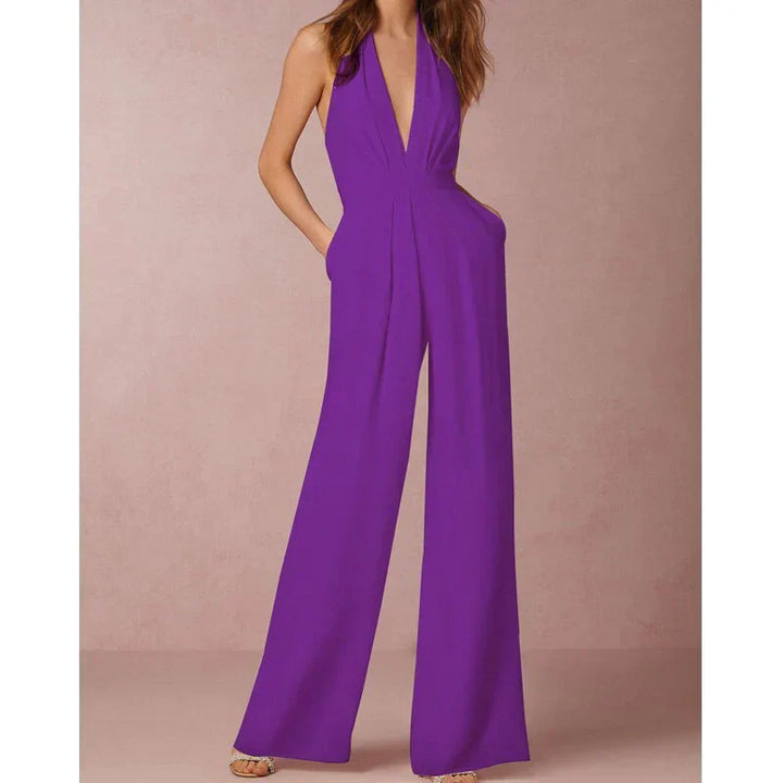 Elegante Halter Jumpsuit | Wijde Pijpen | Chic en Stijlvol