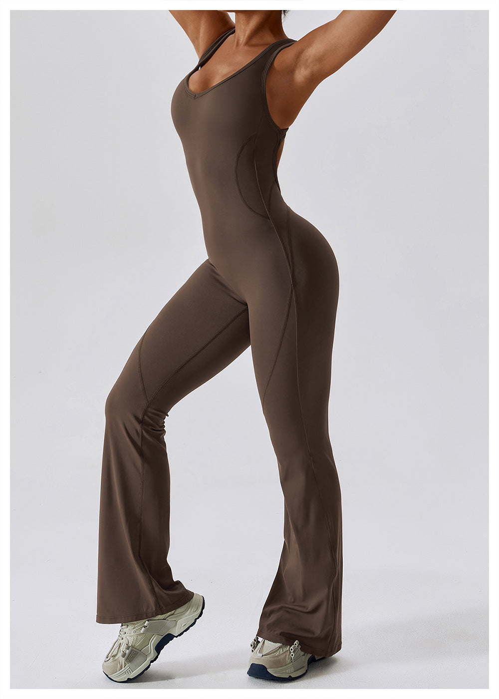 Sportieve Jumpsuit | Stretch Comfort | Racerback en Uitlopende Pijpen