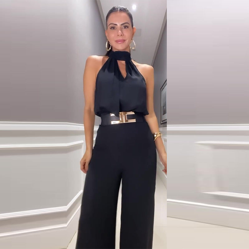 Elegante Jumpsuit | Halternek & Riem | Avondlook met Klasse