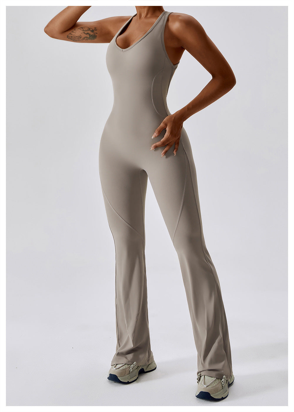 Sportieve Jumpsuit | Stretch Comfort | Racerback en Uitlopende Pijpen