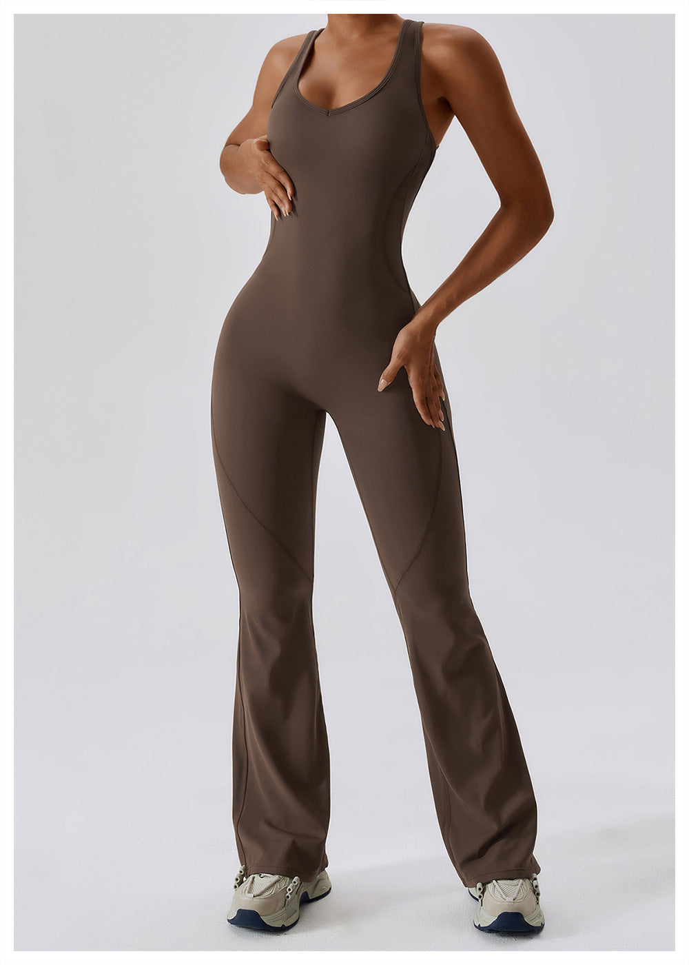 Sportieve Jumpsuit | Stretch Comfort | Racerback en Uitlopende Pijpen