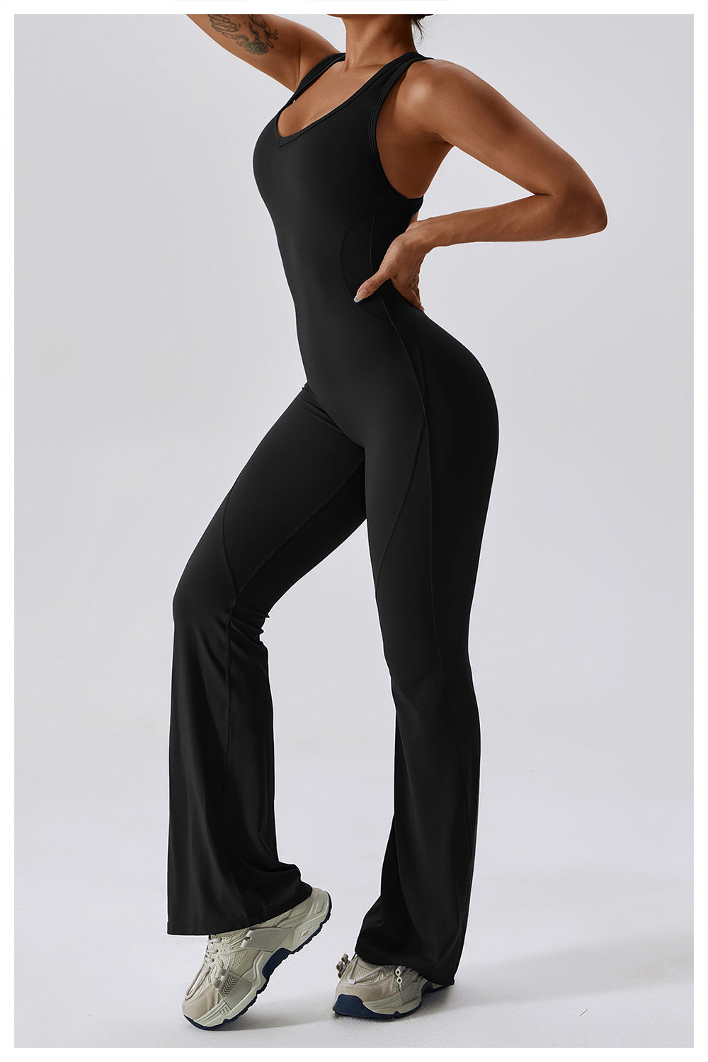 Sportieve Jumpsuit | Stretch Comfort | Racerback en Uitlopende Pijpen