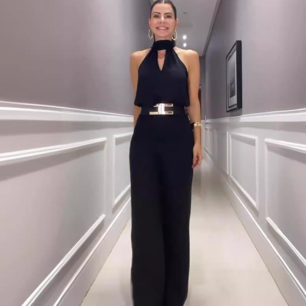 Elegante Jumpsuit | Halternek & Riem | Avondlook met Klasse