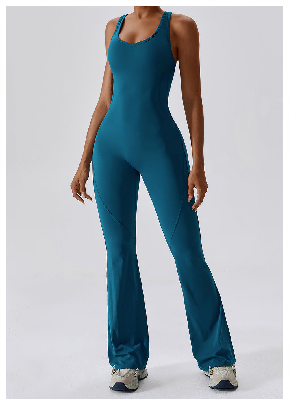 Sportieve Jumpsuit | Stretch Comfort | Racerback en Uitlopende Pijpen