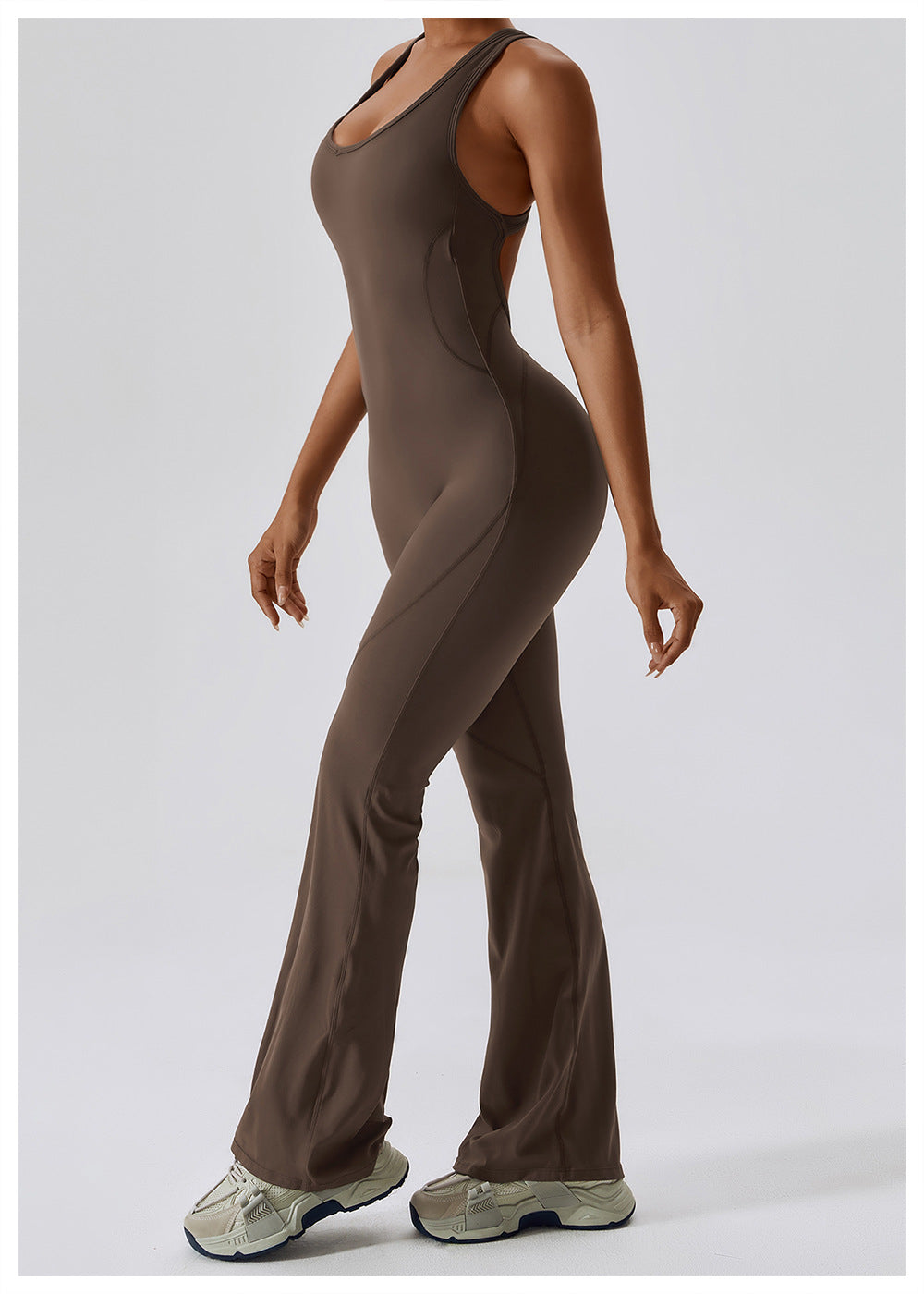Sportieve Jumpsuit | Stretch Comfort | Racerback en Uitlopende Pijpen