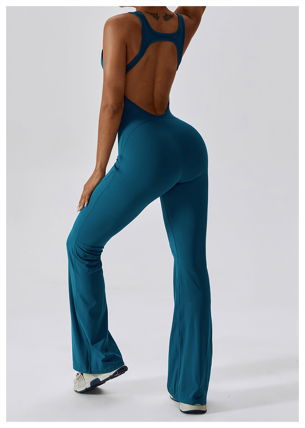 Sportieve Jumpsuit | Stretch Comfort | Racerback en Uitlopende Pijpen