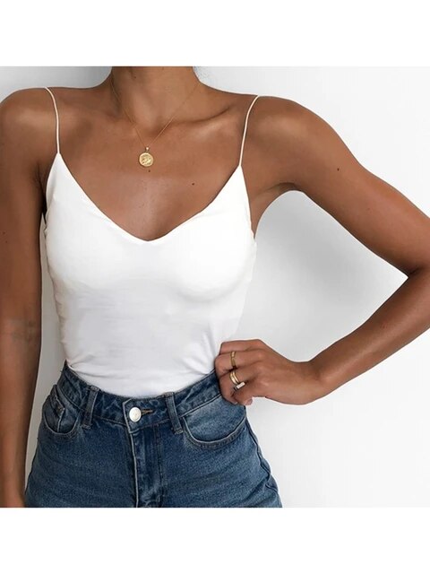 Spaghetti Top | V-hals | Basis & Elegant