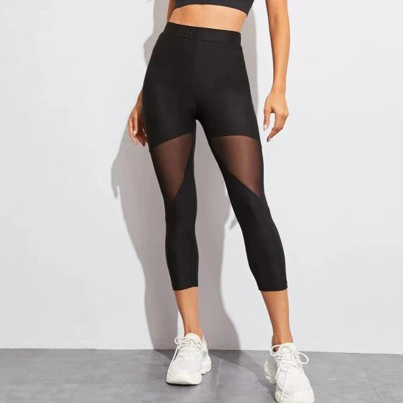 Sport Legging Capri | Ademend en Stretch | Mesh Details en Hoge Taille