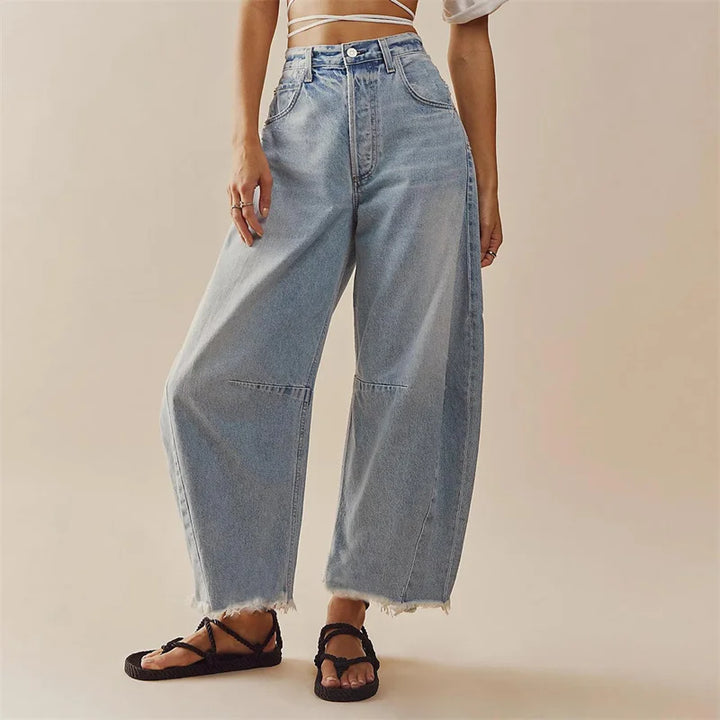 Wide Leg Jeans | Hoge Taille | Raw Edge Detail
