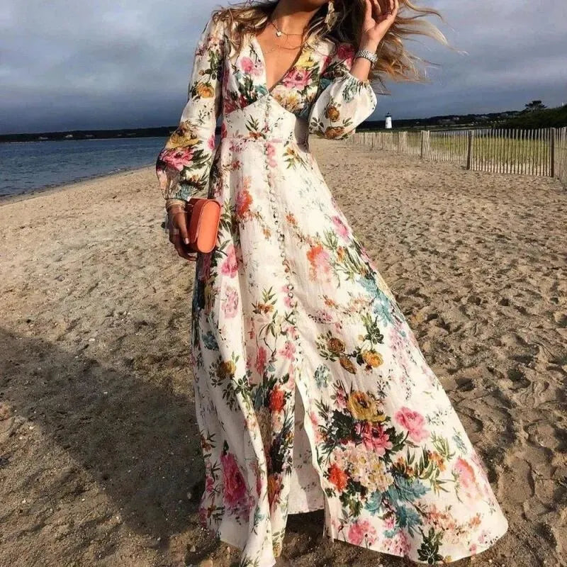 Bohemian Maxi Jurk | Bloemenprint | Elegant en Luchtig