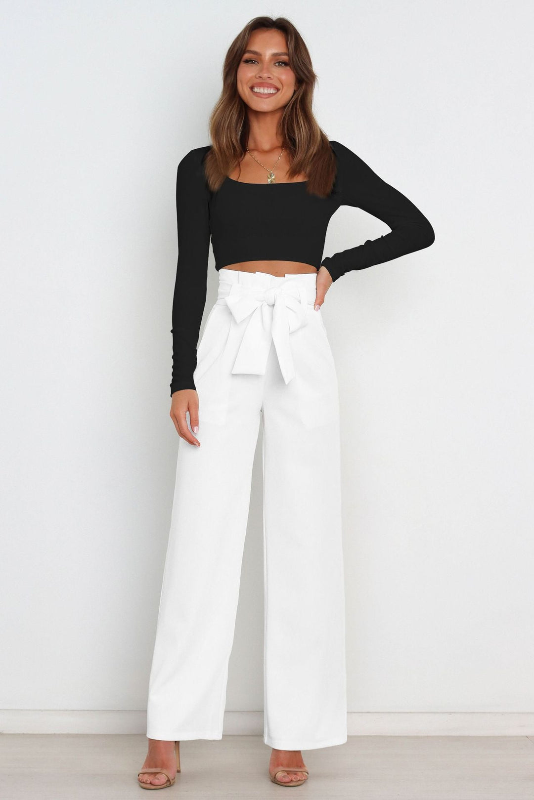 Wide Leg Broek | Strikceintuur | Elegant en Tijdloos