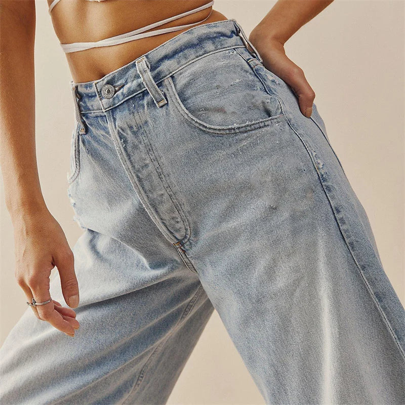 Wide Leg Jeans | Hoge Taille | Raw Edge Detail