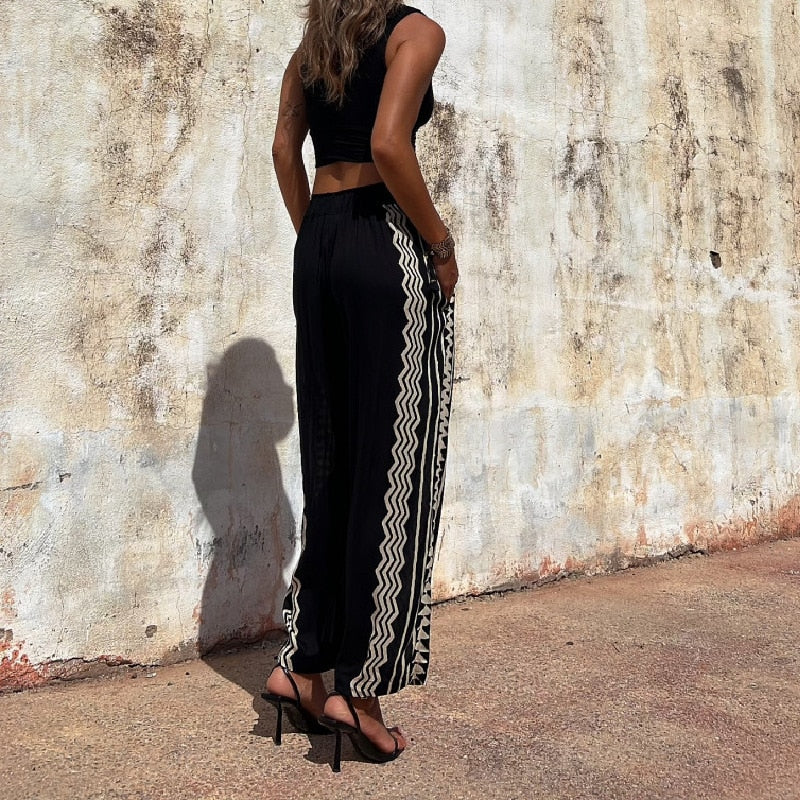 Satijnen Palazzo Broek | High Waist | Bohemian Chic