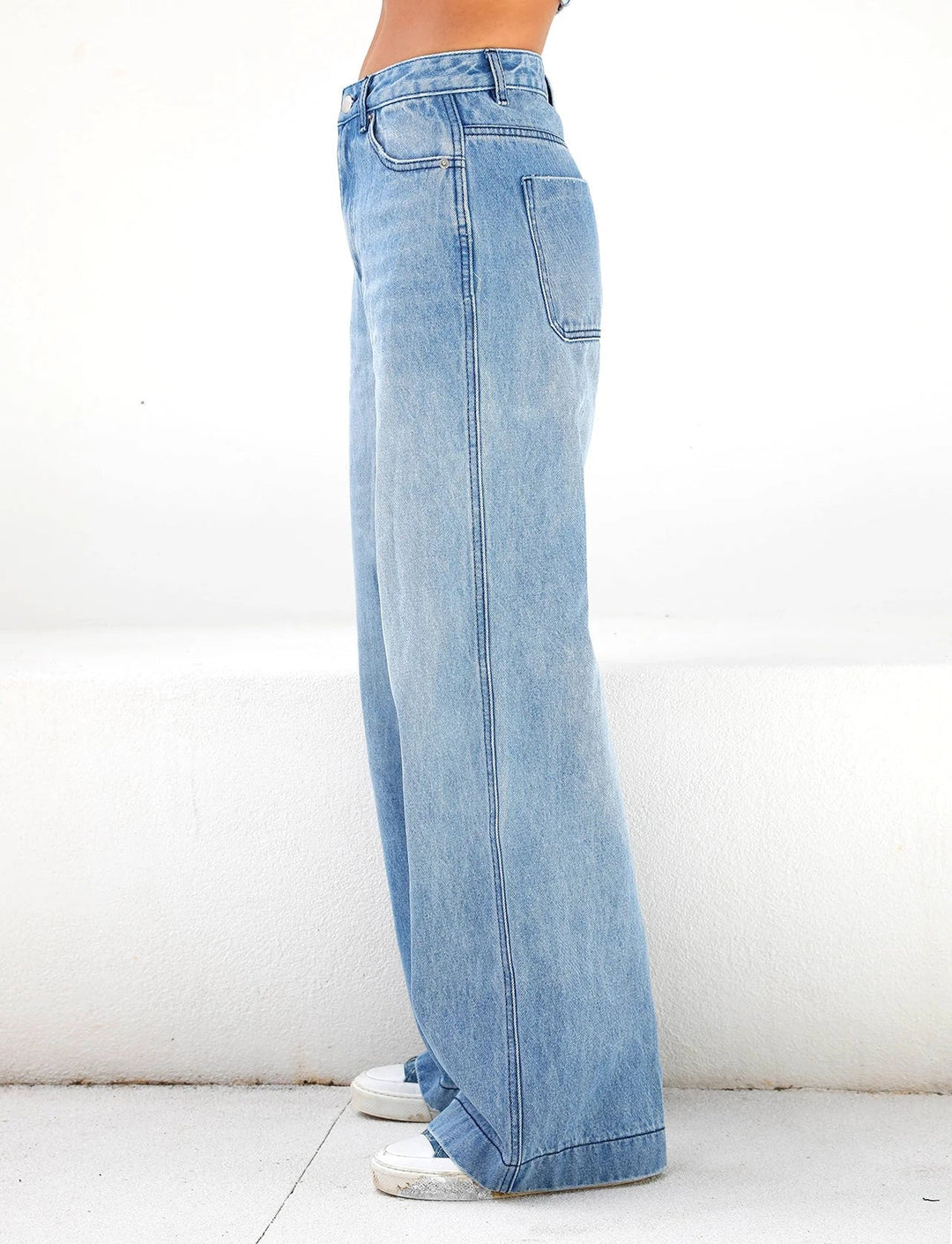 Wide Leg Jeans | Omgeslagen Taille | Trendy en Comfortabel