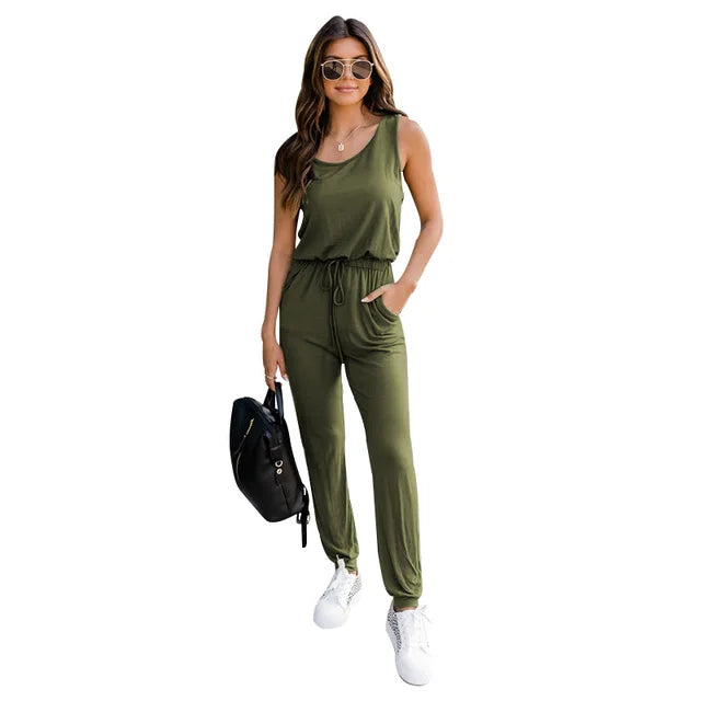 Casual Jumpsuit | Lichtgewicht Comfort | Elastische Taille en Praktische Zakken